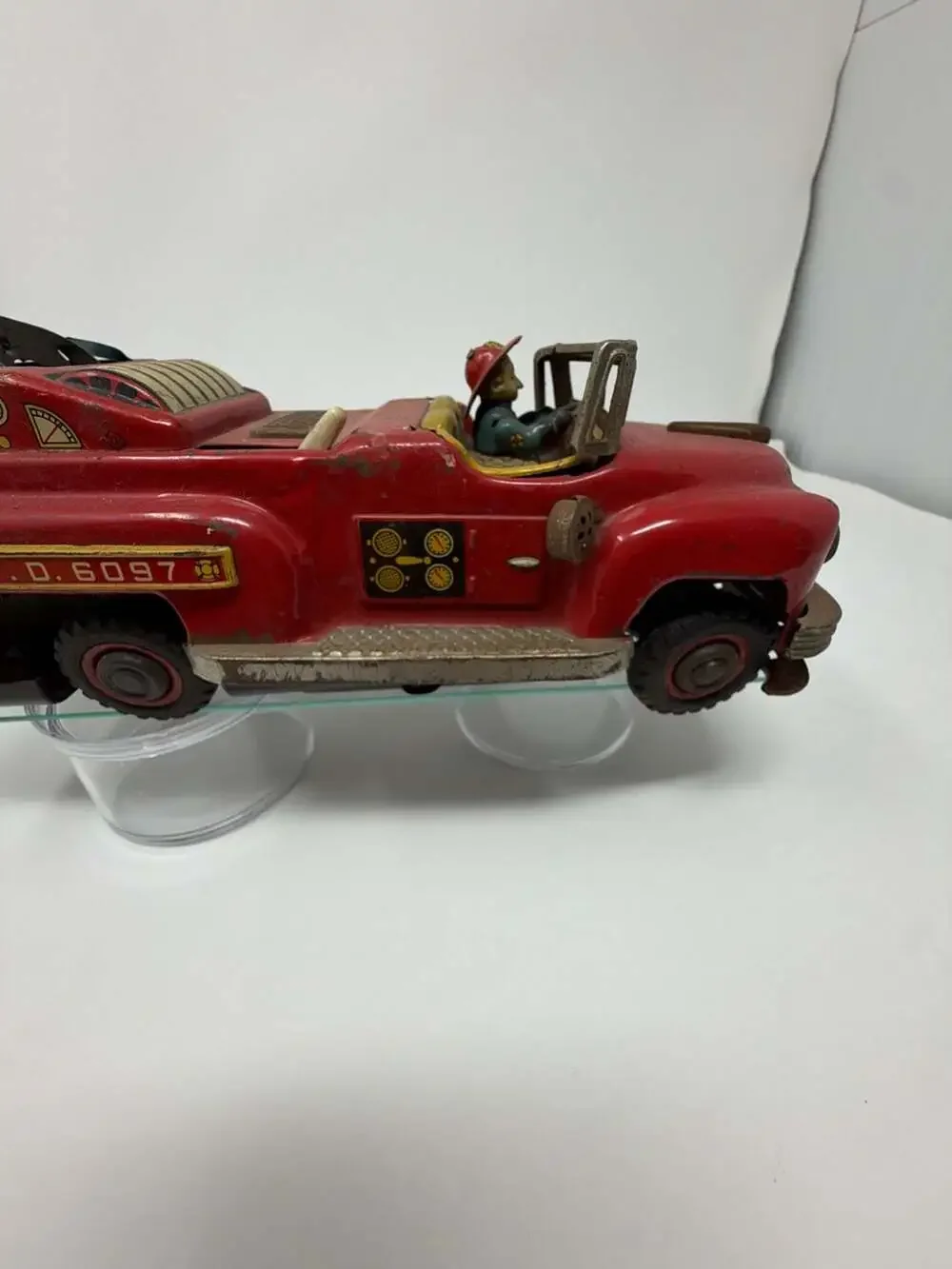 Vintage T.N. Nomura F.D. 6097 Tin Litho Friction Fire Engine Truck Japan